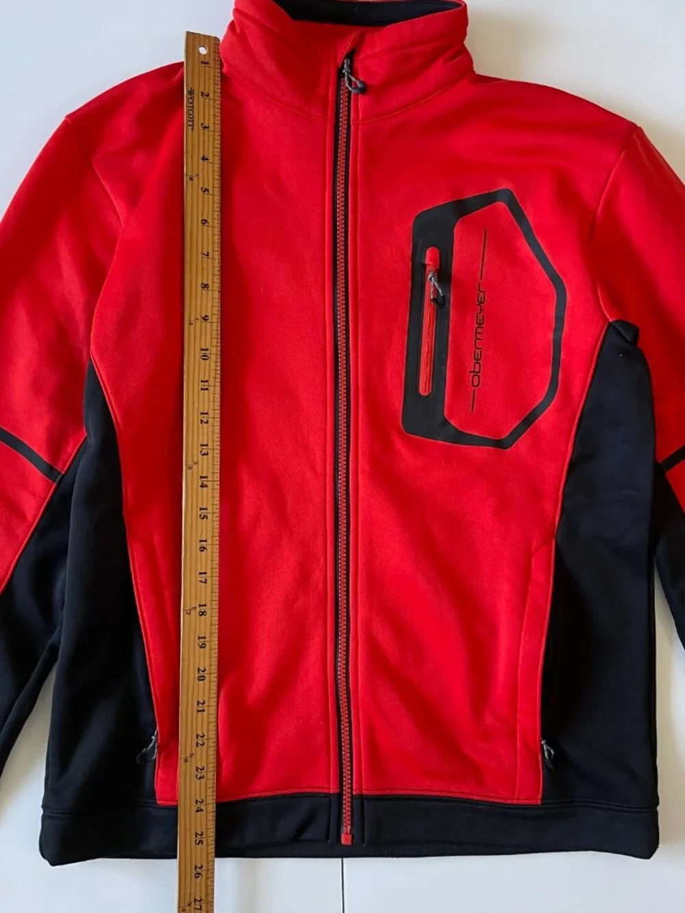 Obermeyer Softshell Jacket Mens Small Red Black Colorblock Patagonia North Face